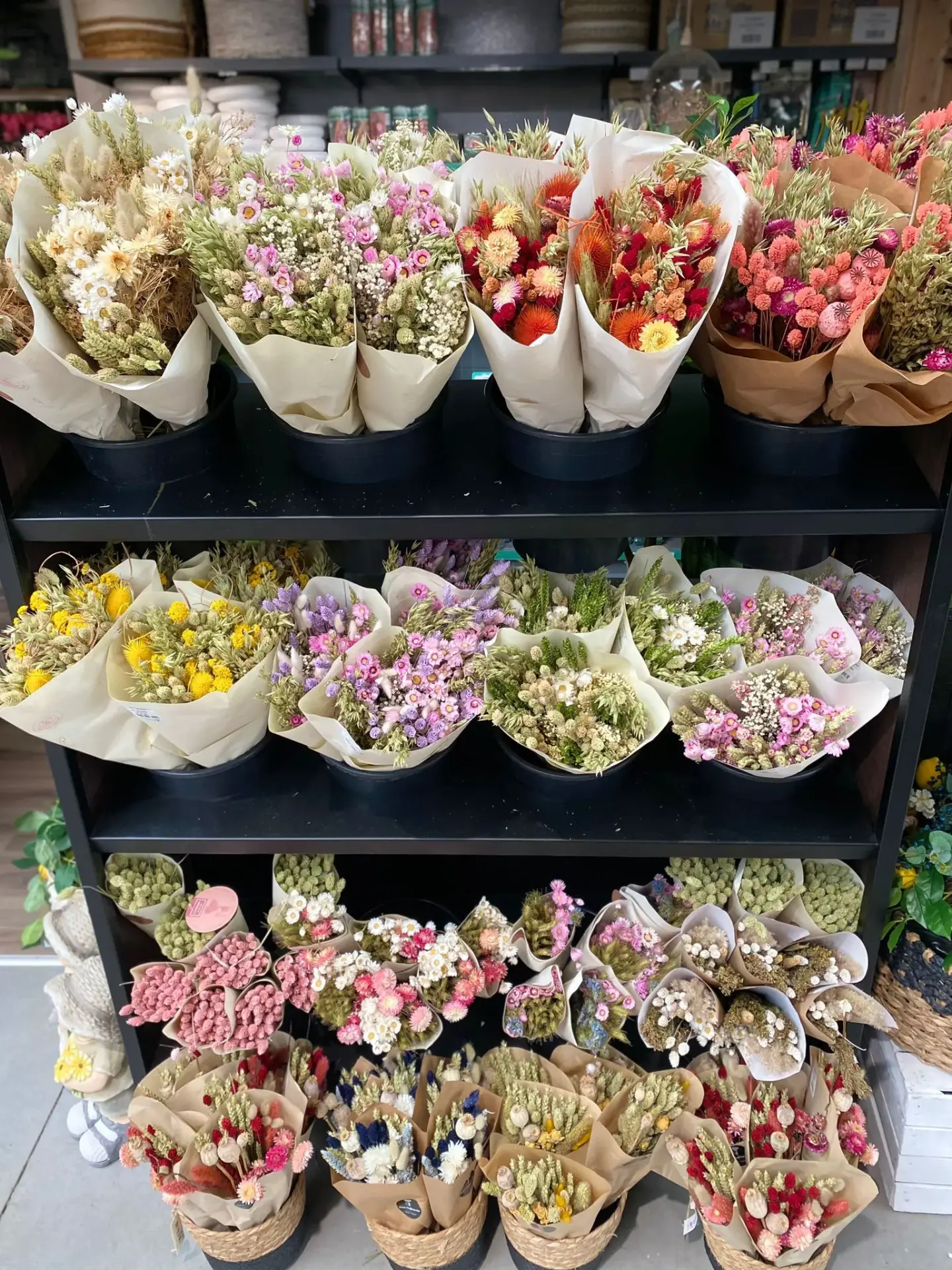 Bouquets de fleurs séchées