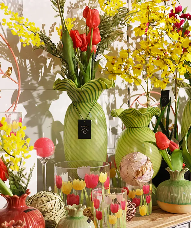 vases et bougeoirs printanniers